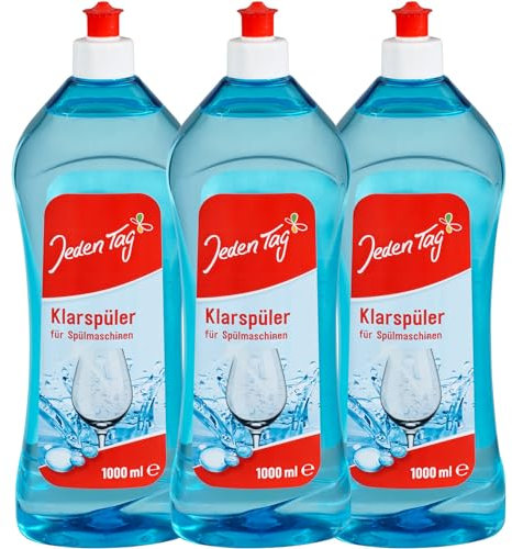 Jeden Tag Klarspüler für Spülmaschinen 1000ml | Saubere Pflege für strahlend sauberes Geschirr! (3er Pack)