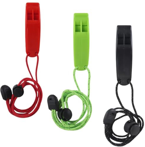 3 Pièces Sifflet de Survie, Sifflet d'urgence flottant super puissant avec cordon, idéal pour le bateau, la natation, le kayak, la survie dans l'eau, la randonnée, le camping, l'escalade