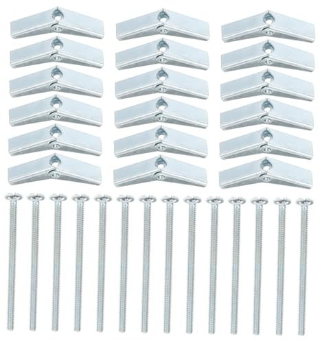 TOPPERFUN 60pièces Ancrages à Vis à Bascule Acier Zingué Pouce Avec Écrous De Fixation Fiable Pour Accrocher Des Objets Lourd Sur Cloison Sèche