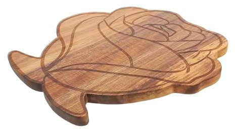 FytStycale Tabla de Cortar de Madera con Forma de Flor para Pizza, Filete Y Pan, Ideal para Trinchar Carne