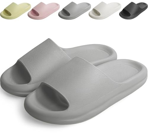 Kattmas Slides for Women & Men - Bathroom Shower Shoes - Non Slip House Slippers - Lightweight Beach Sandals - With Arch Support - Ultra Light Quick Drying