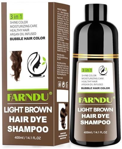 Light Brown Hair Dye Shampo Grey Hair Coverage Ammonia Free & Paraben Free