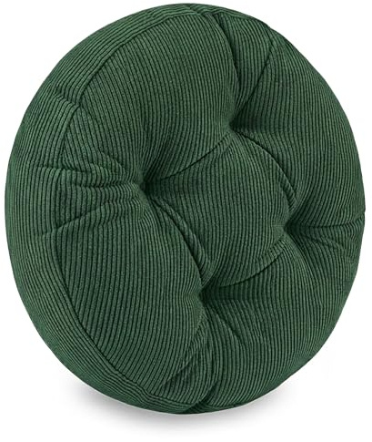 Amazinggirl Cuscino Sedia Cucina Seduta Rotonda 40 cm - Cuscini per Sedie Interno Coprisedia Imbottito Stile Scandinavo Morbido Lavabile Velluto a Coste Verde