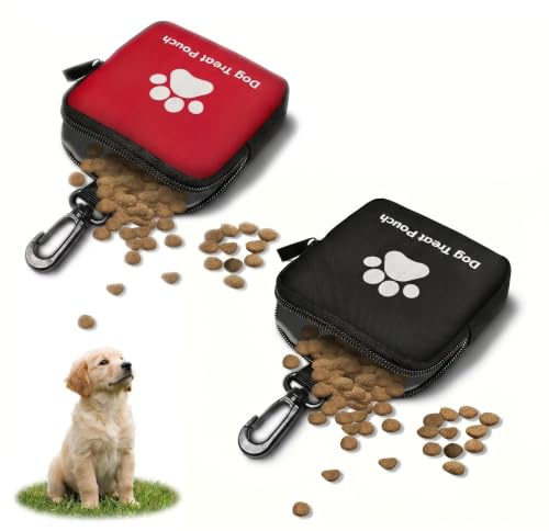 Lot de 2 Pochettes Friandise pour Chien, Sac a Friandise Chien Portable
