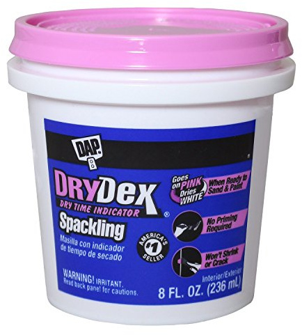 Dap 12328 DryDex Spackling Interior/Exterior, 1/2-Pint , White