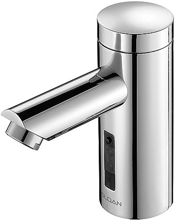 Sloan Optima EAF-250 Sensor Activated Touch-Free Faucet, Commercial Grade with Mounting Hardware - 0.5 GPM Battery-Powered Deck-Mounted Mid Body, Polished Chrome Finish, 3335060