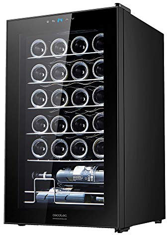 Cecotec Vinoteca GrandSommelier 24000 Black Compressor. 24 Botellas, Compresor, Alto Rendimiento garantizado, Temperatura Regulable, Luz Interior