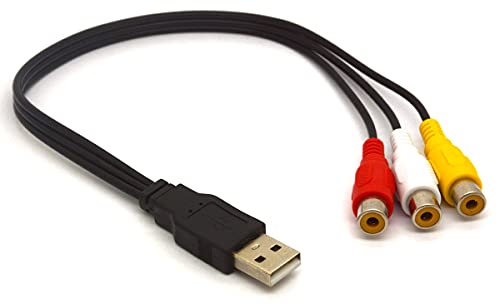Tomost Cavo USB a RCA USB 2.0 maschio a 3 RCA femmina Jack Splitter Audio Video AV Composito Cavo Adattatore per TV PC HDD DVR (30 cm)