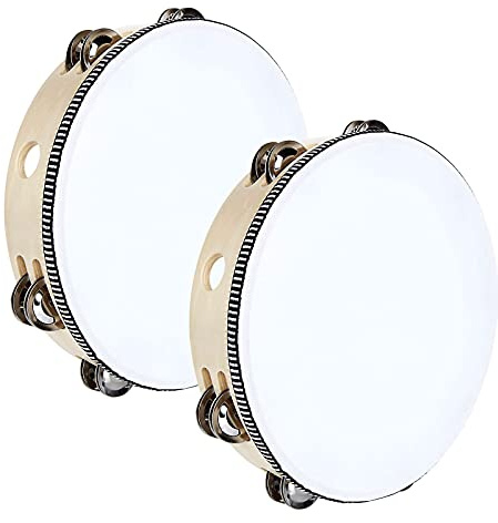 3 Pack Hand Held Tambourine (Wooden Tambourine (2pack))