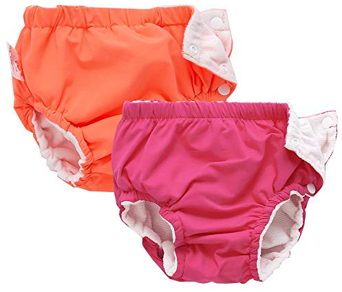 IjnUhb 1Pack 2 Pack Baby Reusable Swim Diapers,Washable Pants for 0-3 Years Toddlers Boys Girls Swimming Lesson Shower Gifts (Rose Orange 3-4 Years)