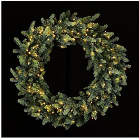 EDG Ghirlanda Corona Pino Decoro Natalizio 150 Microled Effetto Real Touch Ø80cm