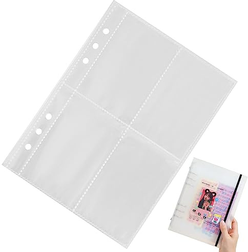 A5 Photo Card Sleeves, Clear Kpop Photocard Binder, A5 Binder 6 Ring Photocard Holder Book, Translucent Frosted Binder Mini Photo Album For Picture Business Card