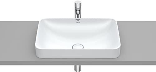 Roca,INSPIRA,SQUARE - Lavabo de FINECERAMIC® de encimera,PERL,550mm x 370mm x 75mm,A327534630