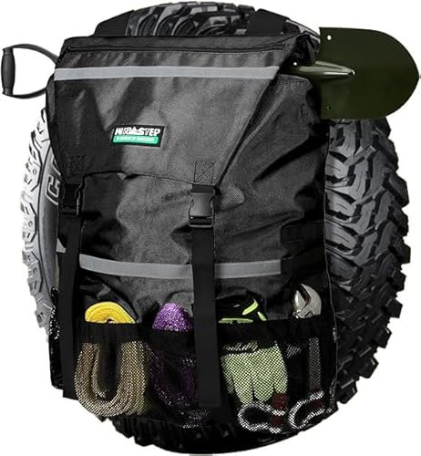 CYUREAY Spare Tire Trash Bag, Offroad Spare Tire Storage Bags Heavy Duty Truck Tailgate Trash Bag Fits up to 40 Tire, Large Recovery Gear Firewood Camping Cargo Storage Bag for Jeep Truck SUV Car