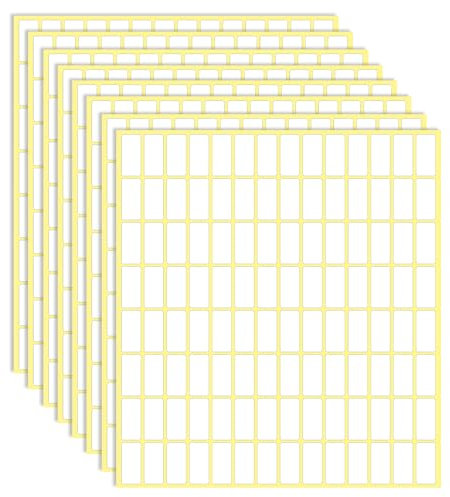 3360 Stück weiße Etiketten Aufkleber zum Beschriften 10 x 20 mm kleine Preisschilder Selbstklebend Klebeetiketten leere Aufkleber für Gläser, Ordner, Schule, Büro, Küche