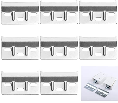 JUNMEIDO 8PCS Kitchen Cabinet Hanging Brackets Heavy Duty Cupboards Hanger Plate 60mm Galvanized Iron Cabinet Hanging Bracket Plates Wall Mounting Kitchen Cabinet Brackets for Bedroom Dinining Room