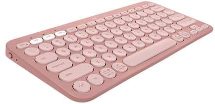 Logitech Pebble Keys 2 K380s, Multi-Device Bluetooth Wireless Keyboard with Customizable Shortcuts, Slim and Portable, Easy-Switch for Windows, macOS, iPadOS, Android, Chrome OS - Tonal Rose