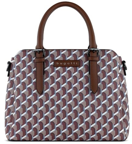 bugatti Ella Handtasche für Damen, Bowling Bag mittelgroß aus Kunstleder, oyard