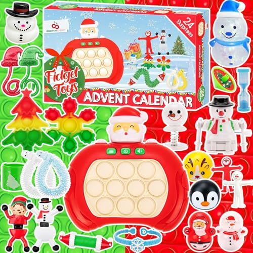 Fidget Advent Calendar 2025-24 Days of Surprises Fidget Bulk - Christmas Holiday Countdown Advent Calendars - Sensory Gifts for Xmas Birthday Party Favors