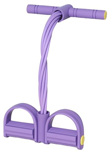 Foot Pedal Resistance Band with Handles - 8-Tube Elastic Tube Sit-Up Training Equipment for Full Body Workout, Home Gym Strength Training, Abdominal, Arm, Leg Toner for Women & Men