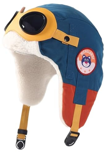 Gorro de Invierno para niños con Orejeras Gorro de Cazador cálido a Prueba de Viento con Forro Polar para niños niñas de 4 a 12 años Trapper Azul Oscuro, con Orejeras, Invierno con, Ha