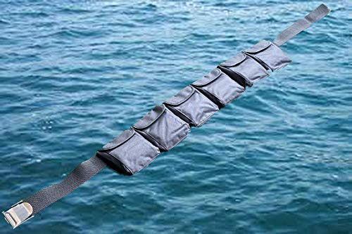 AKM Diving Pocket Weight Belt, Black, 50mm Polypropylene Webbing, Stainless Steel Cam Buckle, 1000D Material, Medium Size for Scuba and Snorkeling large size