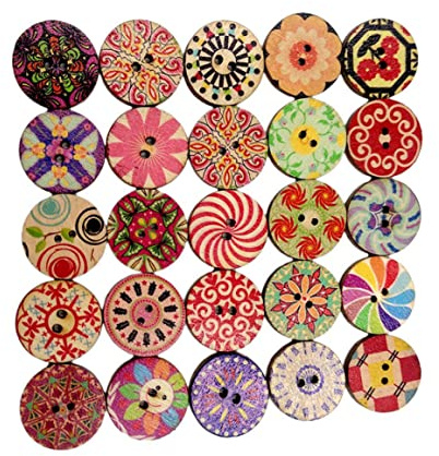 100 st runda dekorativa träknappar blandade träknappar för sömnad scrapbooking gör-det-själv sömnad hantverk kläder dekoration 20 mm