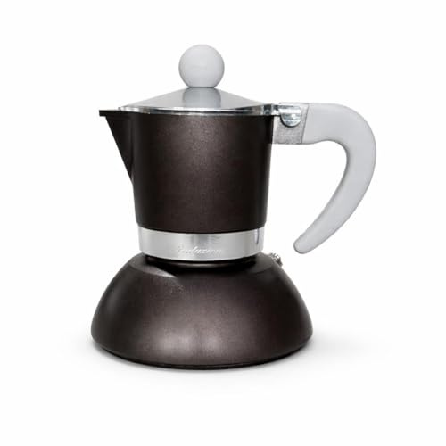 Today Home Caffettiera Moka per Induzione, 2 Tazze, Alluminio, con Manico Ergonomico, Colore Marrone Metallizzato, Design Elegante