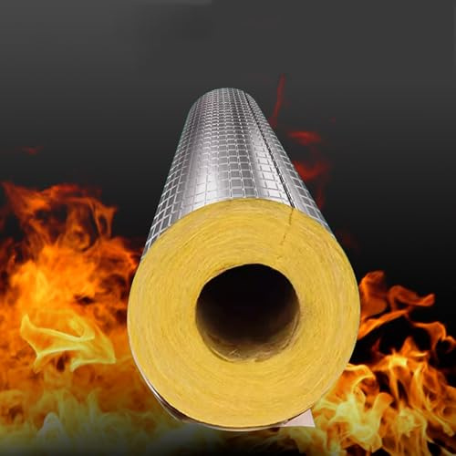 Self-Adhesive Insulating Tube, Glass Wool Pipe, Rock Wool Insulation Pipe, Glass Wool Pipe - Heat Insulation/Fire Prevention/High Temperature Resistant(TH-50MM/2IN,ID-273mm/10.74in)