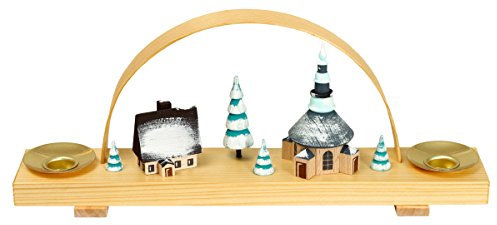 Rudolphs Schatzkiste Schwibbogen mit Seiffener Dorf Winter BxHxT 24,5x10x4,5cm NEU Lichterbogen Fensterbogen Spitzbogen Erzgebirge Seiffen Weihnachten Beleuchtung Fensterschmuck Bogen