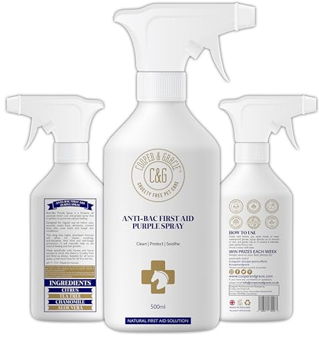 Natural Horse Wound Spray 500ml – Anti-Bacterial, Anti-Fungal & Antiviral Treatment for Cuts & Sores | Fast Healing Purple Spray by Cooper and Gracie