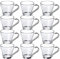 Lucenté Urban Living Glass Espresso Coffee Cups - 8cl / 80ml / 2.7oz Capacity - Set of 12 Cups - Contemporary Glass & Stainless Steel Design