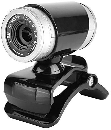 PUSOKEI 12,0 m pixlar webbkamera med mikrofon, ansluten 360 graders USB-HD-enhet utvecklad för bärbar dator och skrivbord med en bildhastighet på 30 bilder per sekund (svart och splitter)