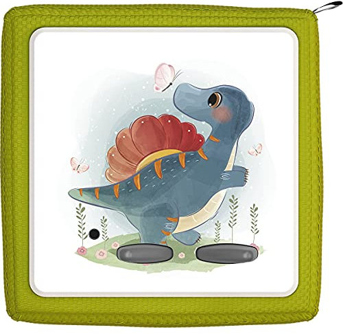 Larifee Film suitable for the Toniebox | Protective Film-Aufkleber | Farbenfroher Dinosaurier with Butterflies