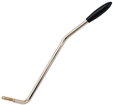 Musiclily Pro 4,8mm Filettatura Leva Tremolo Arm in Acciaio per Chitarra Elettrica tipo Import Strat, Dorato con Tappo Nero