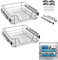 YRHome 2 Stück Küchenschublade Küchen Regal Teleskopschublade Schlafzimmerschublade Schrankauszug Organizer Küchenschrank Korbauszug Vollauszug Schublade Küchen Regal Geeignet für 50cm Schränke