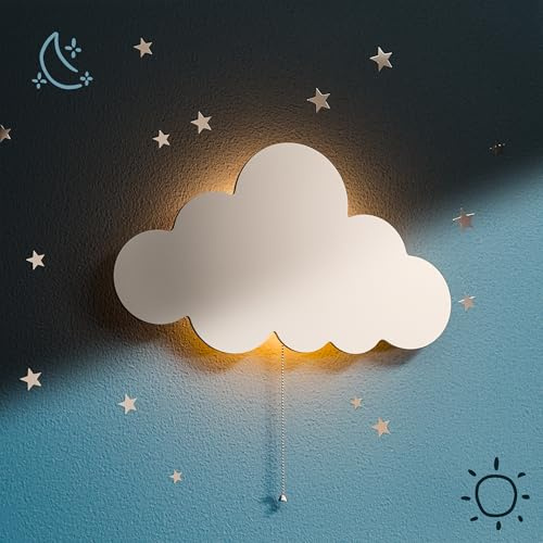 Tip perk Floating Cloud Wall Lamp for Baby Nursery | Cute Floating Cloud Lamp for Kids Bedroom | Battery-Operated Hanging Night Lights for Bedroom