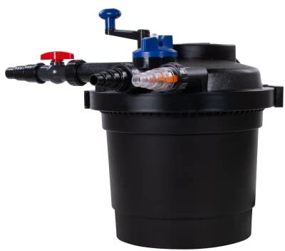 AquaForte GPF-5000 (11 Watt) Filtre sous Pression, Puissance 11 Watt, Tension 230V, Entrée/Sortie 19/25/32/40mm, Débit recommandé 9.000 l/h, Convient aux bassins d'agrément jusqu'à 8.000 litres