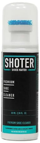 SHOTER - Limpiador de Zapatillas - Instant Cleaner para una limpieza rápida y efectiva del calzado - Con su sistema de aplicación rápida limpia tus zapatos en cualquier lugar - 100ml