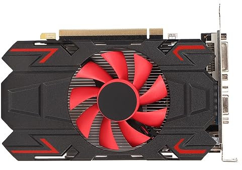 ciciglow Tarjeta Gráfica para Computadora HD7670, Tarjeta Gráfica para PC DDR5 de 4 GB de 128 bits con Ventilador de Refrigeración, Compatible con HDMI VGA DVI, con Ranura PCI Express 2.0