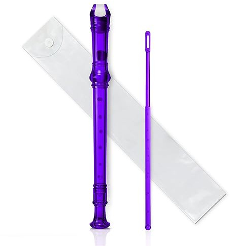 skola blockflöjt Flerfärgad 8 Hål Lång Flöjtinstrument För Musikalisk Sopran Plastblockflöjt Populär (Color : Purple)
