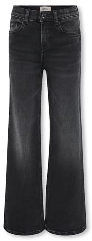 Kids ONLY Mädchen Kogjuicy Life Wide Leg DNM Dcc369 Noos Hose, Washed Black, 158 EU