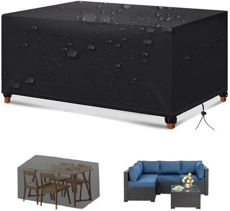 Zhadongli Art Gartenmöbel Abdeckung 400x300x100cm(LxBxH), Schutzhülle Gartenmöbel für Sofa, Tisch, Stühle, Gartentische Terrassenmöbel Wasserdicht UV-stabilisiert 420D Oxford Gewebe