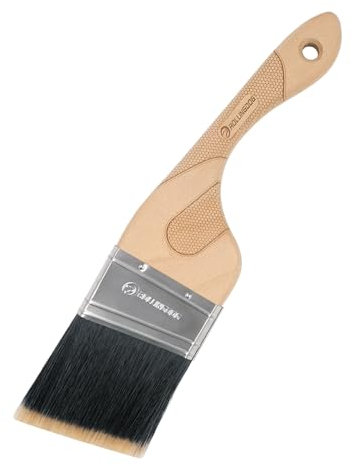 ROLLINGDOG Cutting In Paint Brush- 3 Inch Angled Paint Brushes for Cutting In and Edging (Stiff No Loss Bristle Filaments)