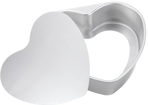 QUARKZMAN Stampo per Torta a Forma di Cuore con Fondo Staccabile 10 Cheesecake in Alluminio Antiaderente per Strati di Cottura per Matrimoni Compleanni Feste Eventi