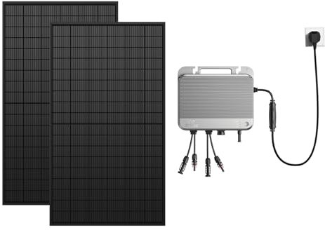 Zendure SolarFlow 800 - Micro-onduleur Hybride Intelligent 1200W MPPT, Rendement énergétique de 96%, Puissance AC bidirectionnelle de 800 W, avec Panneau Solaire Bi-facial 1118W (Installation Facile)