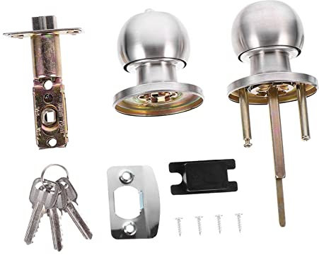 HYTROVE Serrure De Porte Intérieure Acier Inoxydable Bouton Sphérique Installation Rapide Pour Chambre Et Bureau