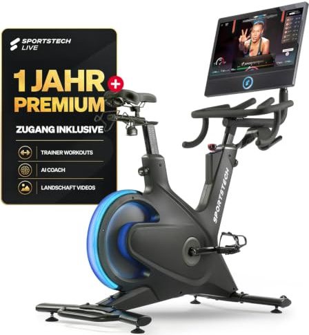 Sportstech, Heimtrainer + 21,5 Zoll Full-HD Dreh-Touchscreen 360° sBike