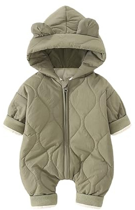 YCBMINGCAN Vestiti per neonati e invernali Caldi Vestiti per neonati Vestiti da arrampicata Ispessiti Imbottiti Uscire Imbottiti Ha Abbigliamento Guanti Neve, verde, 0-3 Monate