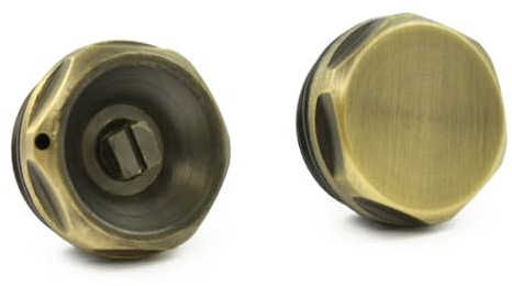 Hot Flow | 1/2 inch Radiator Bleed Valve & Blanking Plug Antique Brass. Designed to Efficiently Manage Air & Maintain Your Heating Systems Integrity. Prevents Cold Spots, Noise & Corrosion.
